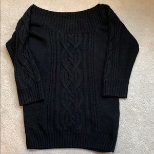 Black Wide Neck Sweater